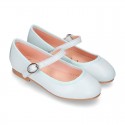 New Extra soft Nappa leather stylized Mary Janes in FASHION colors with buckle fastening.