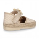 LITTLE POLKA COTTON canvas baby espadrille shoes with BUTTERFLY design and velcro strap.