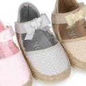LITTLE POLKA COTTON canvas baby espadrille shoes with BUTTERFLY design and velcro strap.