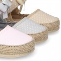 LITTLE POLKA COTTON canvas baby espadrille shoes with BUTTERFLY design and velcro strap.