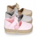 LITTLE POLKA COTTON canvas baby espadrille shoes with BUTTERFLY design and velcro strap.