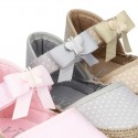 LITTLE POLKA COTTON canvas baby espadrille shoes with BUTTERFLY design and velcro strap.