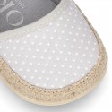 LITTLE POLKA COTTON canvas baby espadrille shoes with BUTTERFLY design and velcro strap.