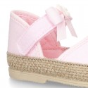 LITTLE POLKA COTTON canvas baby espadrille shoes with BUTTERFLY design and velcro strap.