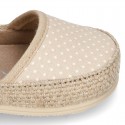 LITTLE POLKA COTTON canvas baby espadrille shoes with BUTTERFLY design and velcro strap.