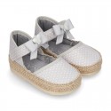 LITTLE POLKA COTTON canvas baby espadrille shoes with BUTTERFLY design and velcro strap.