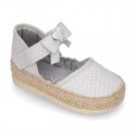 LITTLE POLKA COTTON canvas baby espadrille shoes with BUTTERFLY design and velcro strap.