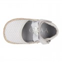 LITTLE POLKA COTTON canvas baby espadrille shoes with BUTTERFLY design and velcro strap.