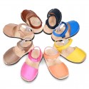 EXTRA SOFT nappa leather kids Menorquina sandals with flexible outsole and hook and loop strap.