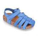 Nobuck leather sandals BIO style for kids.