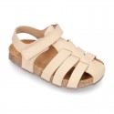 Nobuck leather sandals BIO style for kids.