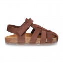 Nobuck leather sandals BIO style for kids.