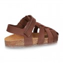 Nobuck leather sandals BIO style for kids.