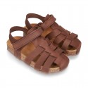 Nobuck leather sandals BIO style for kids.