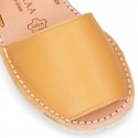 Exrtra Soft nappa leather Menorquina sandals with rear strap in MUSTARD color.