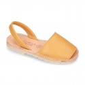 Exrtra Soft nappa leather Menorquina sandals with rear strap in MUSTARD color.