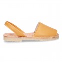 Exrtra Soft nappa leather Menorquina sandals with rear strap in MUSTARD color.