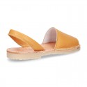 Exrtra Soft nappa leather Menorquina sandals with rear strap in MUSTARD color.