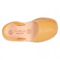 Exrtra Soft nappa leather Menorquina sandals with rear strap in MUSTARD color.