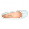 FASHION Extra soft leather ballet flats with adjustable ribbon.