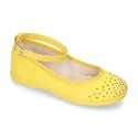 Serratex canvas little Mary Jane shoes Gilda style with STRASS detail.