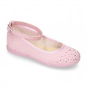 Serratex canvas little Mary Jane shoes Gilda style with STRASS detail.