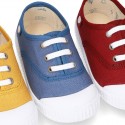 New Cotton canvas Bamba shoes with toe cap and shoelaces.