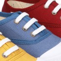 New Cotton canvas Bamba shoes with toe cap and shoelaces.