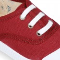 New Cotton canvas Bamba shoes with toe cap and shoelaces.