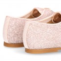 NUDE GLITTER classic OXFORD shoes with shoelaces closure.