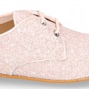NUDE GLITTER classic OXFORD shoes with shoelaces closure.