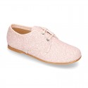 NUDE GLITTER classic OXFORD shoes with shoelaces closure.