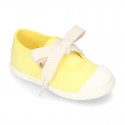 New Cotton canvas Mary Jane shoes ANGEL style with toe cap in seasonal colors.