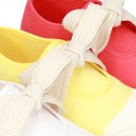 New Cotton canvas Mary Jane shoes ANGEL style with toe cap in seasonal colors.