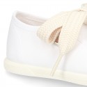 New Cotton canvas Mary Jane shoes ANGEL style with toe cap in seasonal colors.