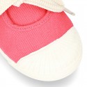 New Cotton canvas Mary Jane shoes ANGEL style with toe cap in seasonal colors.