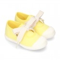 New Cotton canvas Mary Jane shoes ANGEL style with toe cap in seasonal colors.