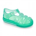 CRYSTAL COLORS TENNIS style jelly shoes for the Beach and Pool.