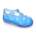 CRYSTAL COLORS TENNIS style jelly shoes for the Beach and Pool.