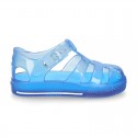 CRYSTAL COLORS TENNIS style jelly shoes for the Beach and Pool.