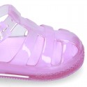 CRYSTAL COLORS TENNIS style jelly shoes for the Beach and Pool.