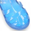 CRYSTAL COLORS TENNIS style jelly shoes for the Beach and Pool.