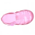 CRYSTAL COLORS TENNIS style jelly shoes for the Beach and Pool.