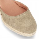 New Wedge washed effect PIQUE cotton canvas sandal espadrille shoes.