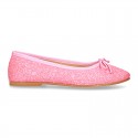 New Fashion SOFT GLITTER Ballet Flats with adjustable ribbon.