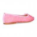 New Fashion SOFT GLITTER Ballet Flats with adjustable ribbon.