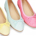 New Fashion SOFT GLITTER Ballet Flats with adjustable ribbon.