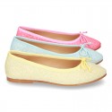 New Fashion SOFT GLITTER Ballet Flats with adjustable ribbon.