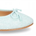 New Fashion SOFT GLITTER Ballet Flats with adjustable ribbon.