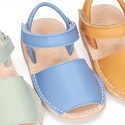 EXTRA SOFT Nappa leather Menorquina sandals with velcro strap.